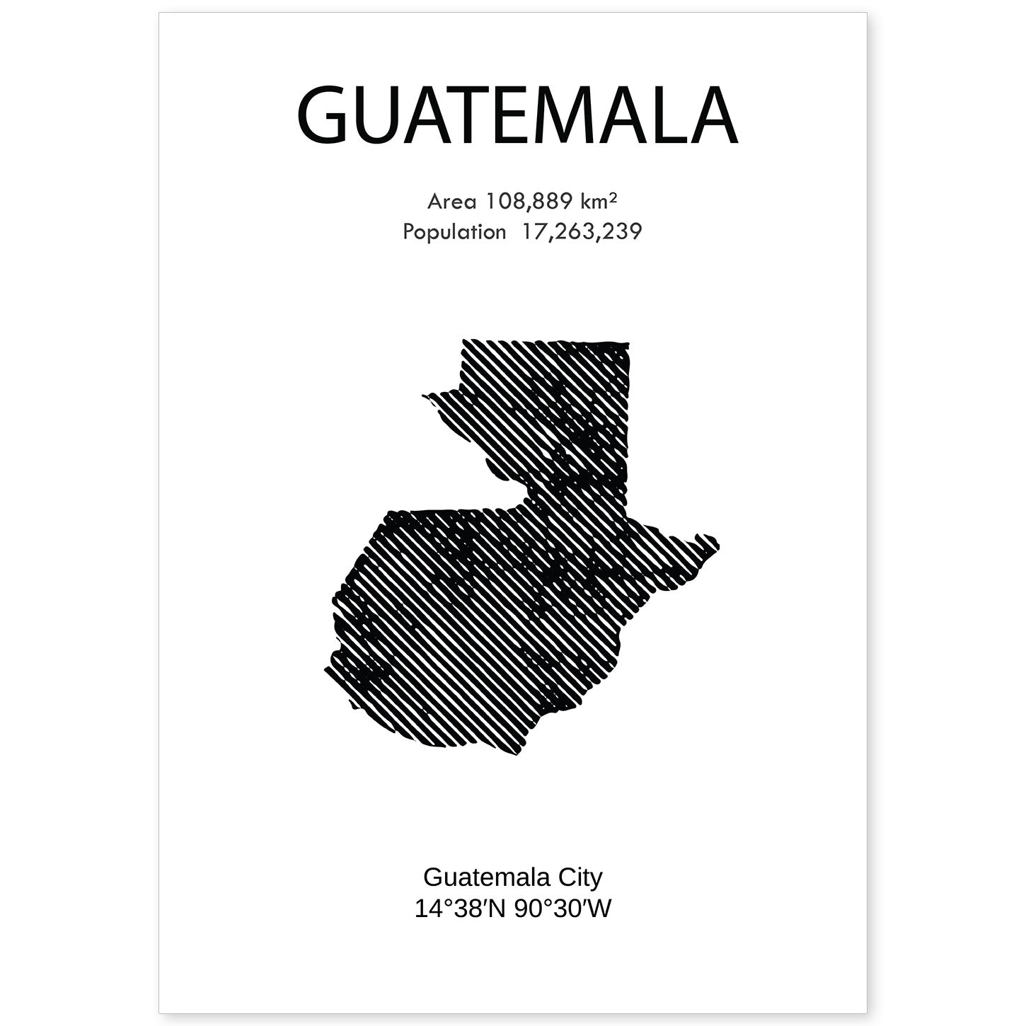 Poster de Guatemala. Láminas de paises y continentes del mundo.-Artwork-Nacnic-A4-Sin marco-Nacnic Estudio SL