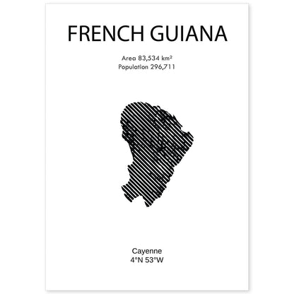 Poster de Guayana Francesa. Láminas de paises y continentes del mundo.-Artwork-Nacnic-A4-Sin marco-Nacnic Estudio SL