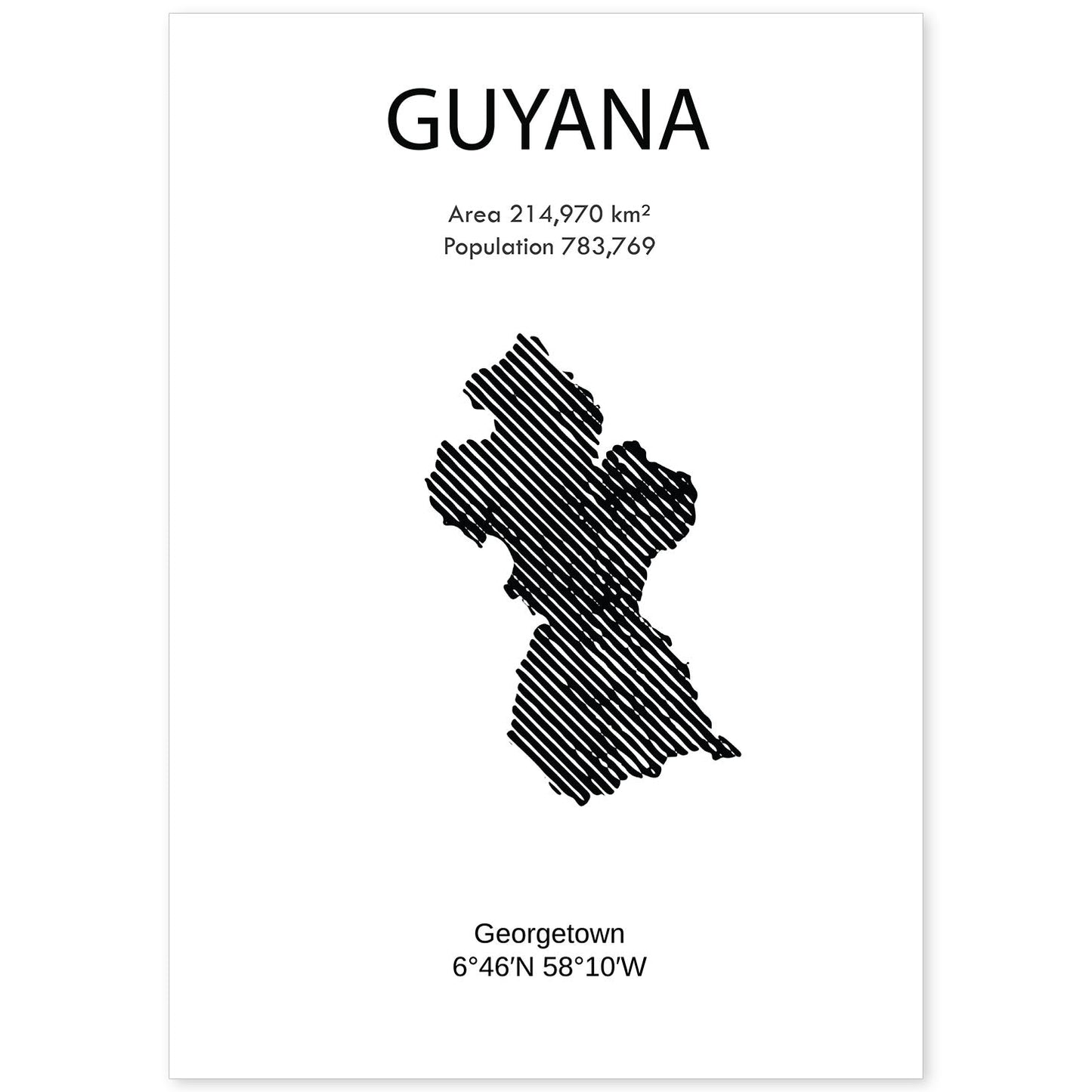 Poster de Guayana. Láminas de paises y continentes del mundo.-Artwork-Nacnic-A4-Sin marco-Nacnic Estudio SL