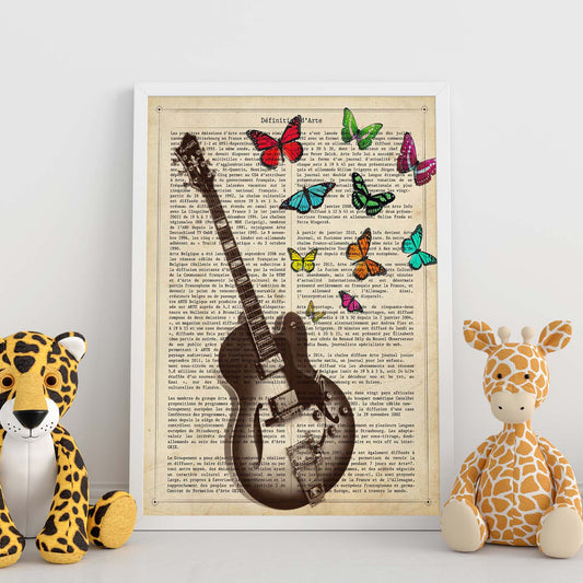 Poster de Guitarra electrica. Láminas musicales con definiciones para-Artwork-Nacnic-Nacnic Estudio SL