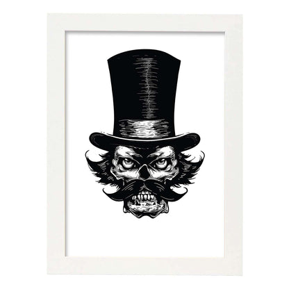 Poster de Hater. Lámina decorativa de diseño.-Artwork-Nacnic-A4-Marco Blanco-Nacnic Estudio SL