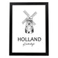 Poster de Holanda - Kinderdijk. Láminas con monumentos de ciudades.-Artwork-Nacnic-A4-Marco Negro-Nacnic Estudio SL