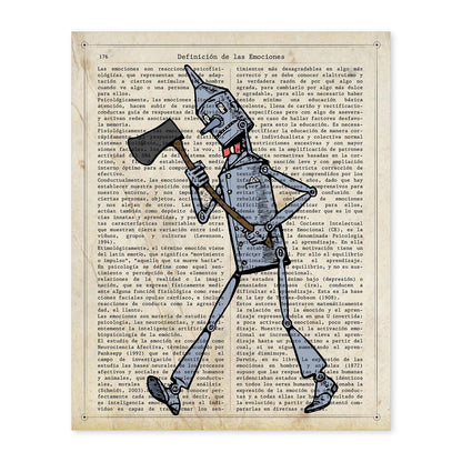 Poster de Hombre de hojalata con hacha. Láminas de personajes importantes. Posters de músicos, actores, inventores, exploradores, ...-Artwork-Nacnic-A4-Sin marco-Nacnic Estudio SL