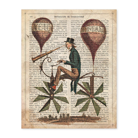 Poster de Hombre en bici de globos. Láminas de bicicletas definiciones.-Artwork-Nacnic-A4-Sin marco-Nacnic Estudio SL