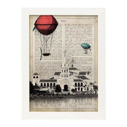 Poster de Huelva. Láminas de ciudades españolas con definiciones. Decoración de interiores para españoles.-Artwork-Nacnic-A4-Marco Blanco-Nacnic Estudio SL