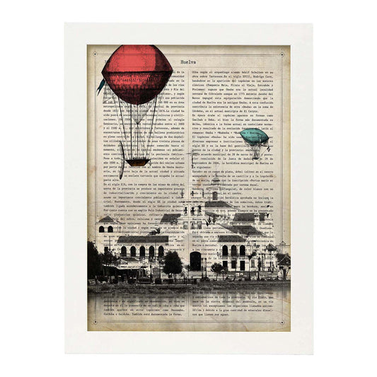 Poster de Huelva. Láminas de ciudades españolas con definiciones. Decoración de interiores para españoles.-Artwork-Nacnic-A4-Marco Blanco-Nacnic Estudio SL