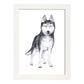 Poster de Husky. Lámina decorativa de perros.-Artwork-Nacnic-A4-Marco Blanco-Nacnic Estudio SL