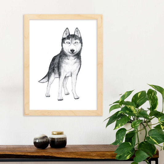 Poster de Husky. Lámina decorativa de perros.-Artwork-Nacnic-Nacnic Estudio SL
