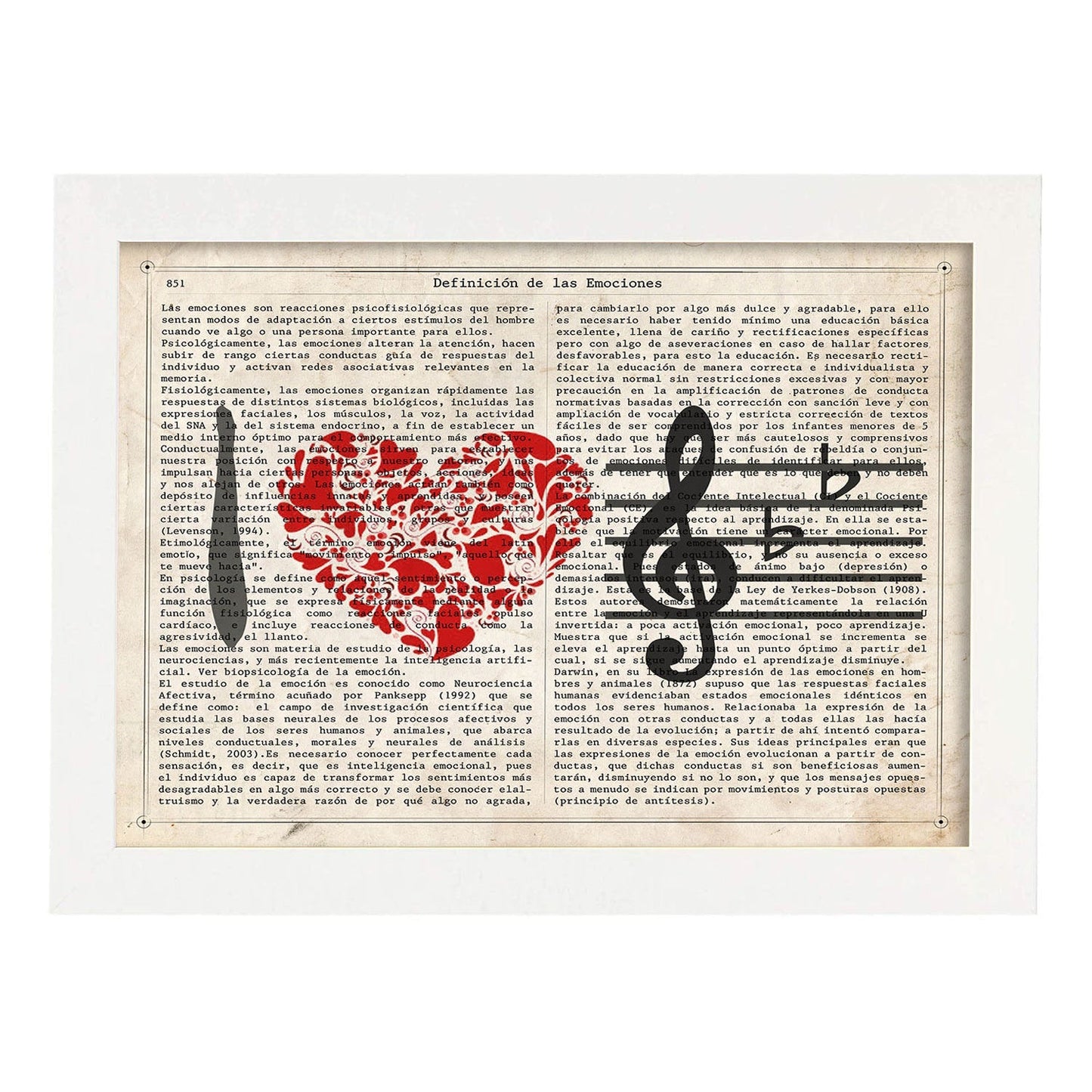 Poster de I love music. Láminas musicales con definiciones para-Artwork-Nacnic-A4-Marco Blanco-Nacnic Estudio SL