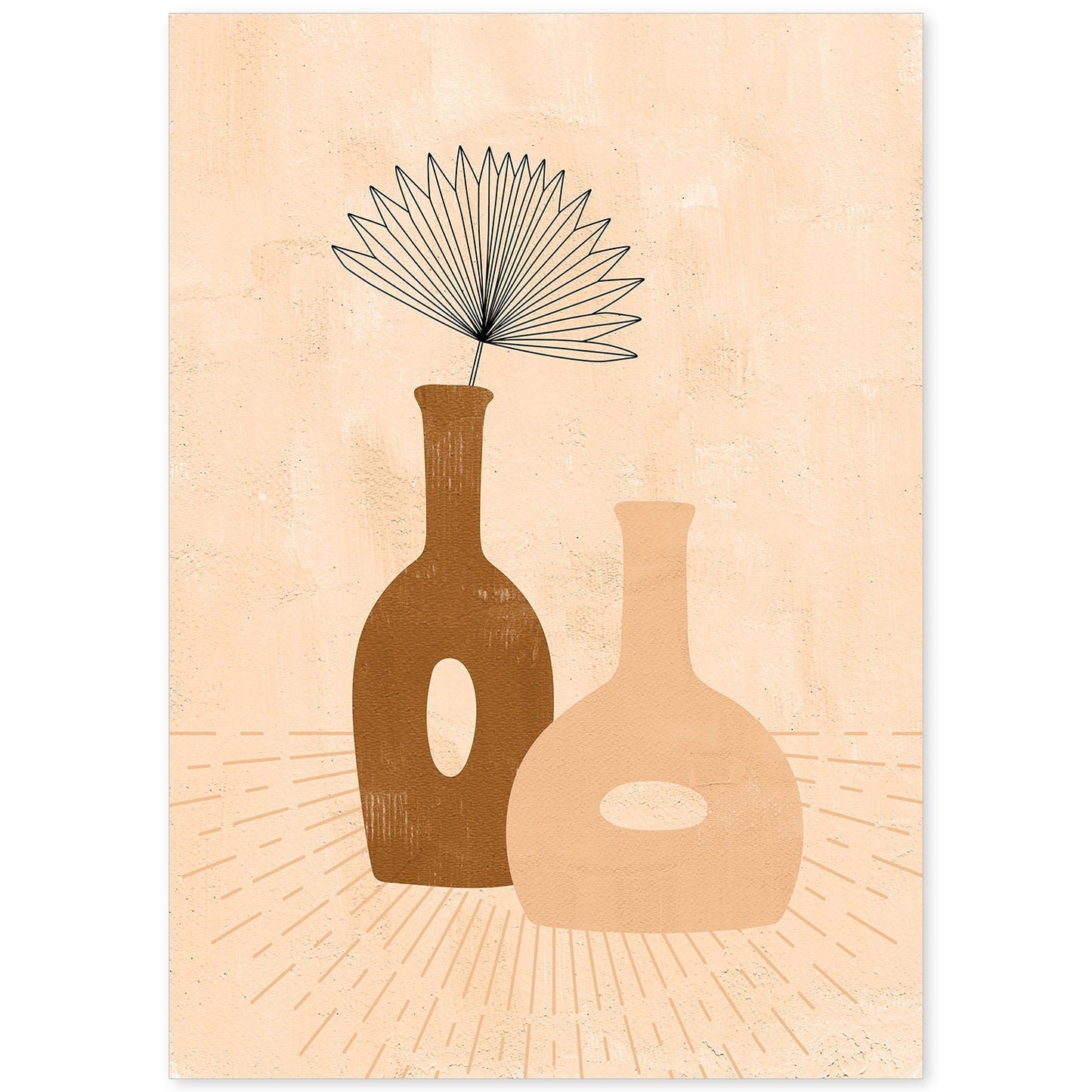 Poster de imágenes abstractas de plantas. Dibujos en tonos claros y tierras. 'Acuarela 10'.-Artwork-Nacnic-A4-Sin marco-Nacnic Estudio SL