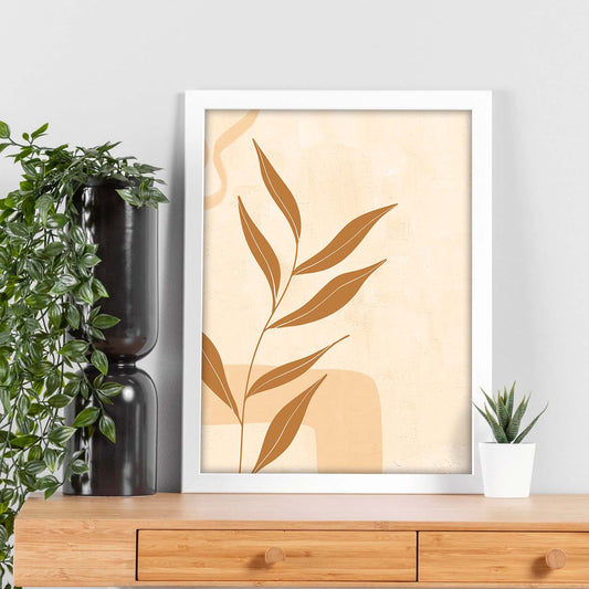 Poster de imágenes abstractas de plantas. Dibujos en tonos claros y tierras. 'Acuarela 13'.-Artwork-Nacnic-Nacnic Estudio SL