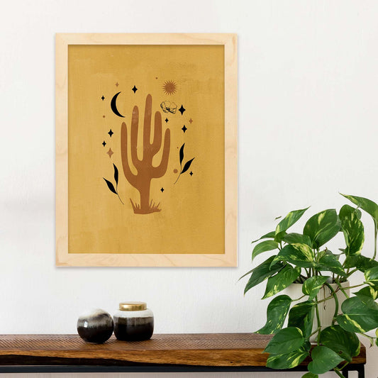 Poster de imágenes abstractas de plantas. Dibujos en tonos claros y tierras. 'Acuarela 16'.-Artwork-Nacnic-Nacnic Estudio SL
