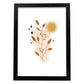 Poster de imágenes abstractas de plantas. Dibujos en tonos claros y tierras. 'Acuarela 2'.-Artwork-Nacnic-A4-Marco Negro-Nacnic Estudio SL