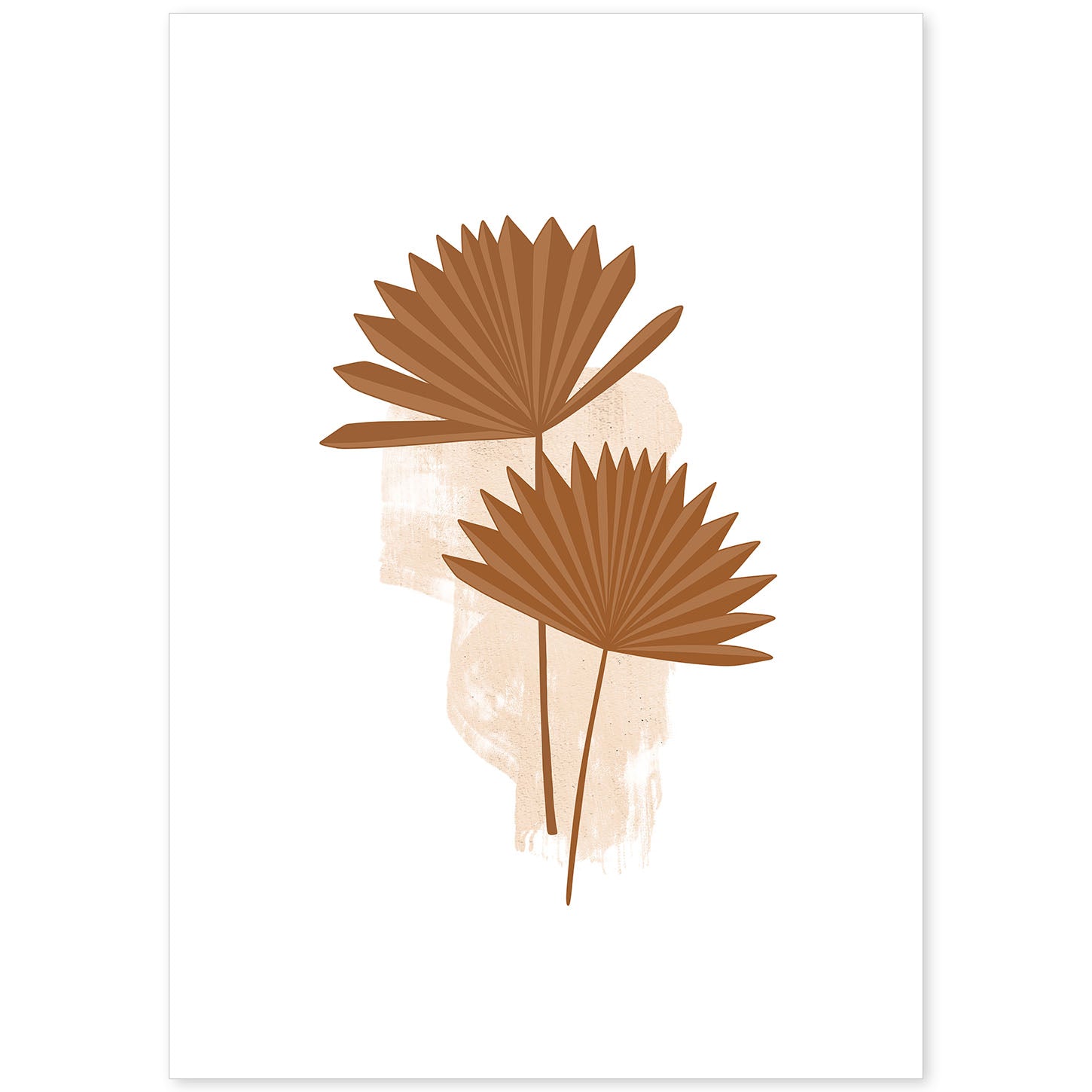 Poster de imágenes abstractas de plantas. Dibujos en tonos claros y tierras. 'Acuarela 4'.-Artwork-Nacnic-A4-Sin marco-Nacnic Estudio SL
