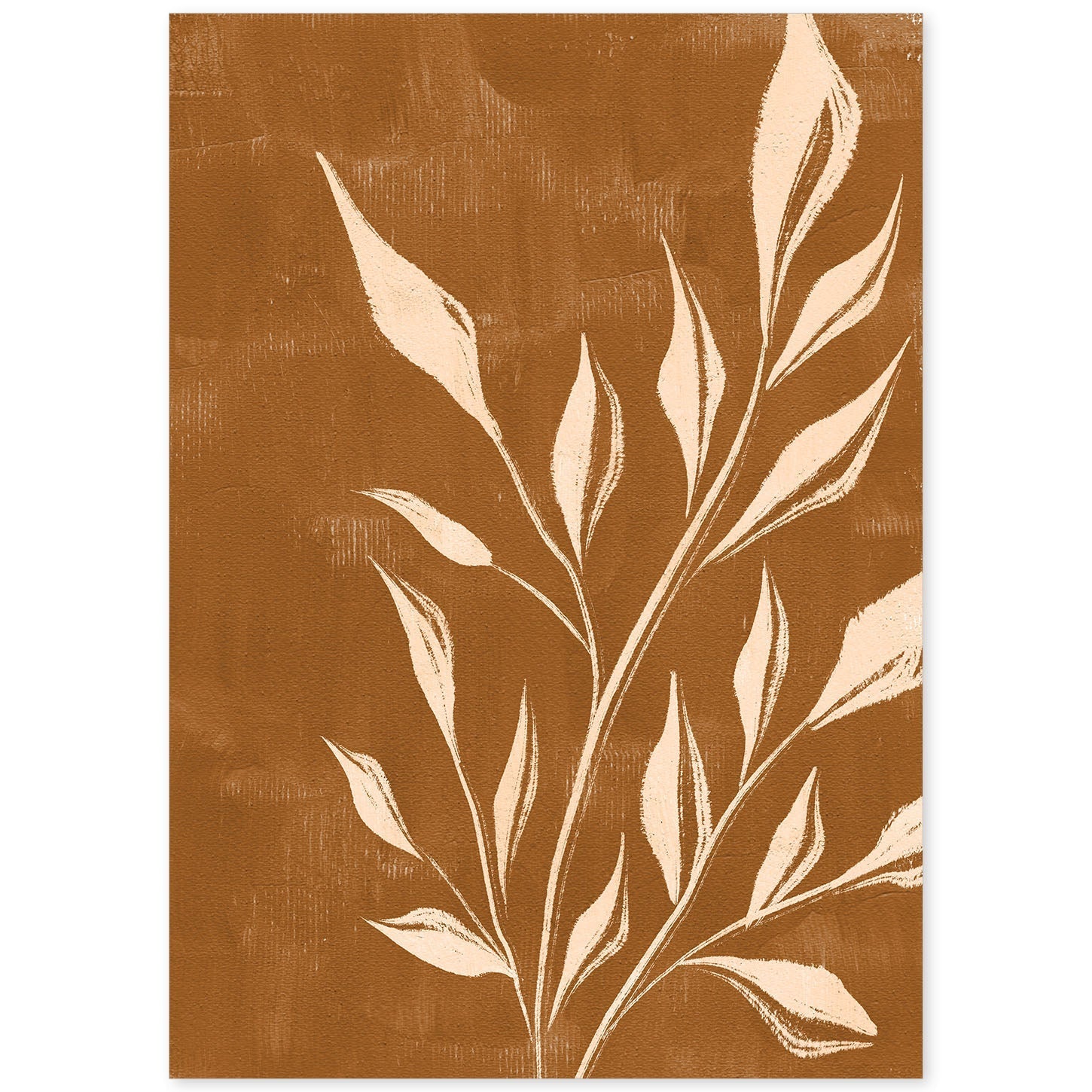 Poster de imágenes abstractas de plantas. Dibujos en tonos claros y tierras. 'Acuarela 6'.-Artwork-Nacnic-A4-Sin marco-Nacnic Estudio SL