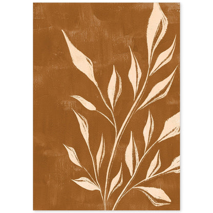 Poster de imágenes abstractas de plantas. Dibujos en tonos claros y tierras. 'Acuarela 6'.-Artwork-Nacnic-A4-Sin marco-Nacnic Estudio SL