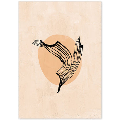 Poster de imágenes abstractas de plantas. Dibujos en tonos claros y tierras. 'Acuarela 7'.-Artwork-Nacnic-A4-Sin marco-Nacnic Estudio SL