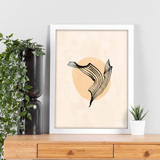 Poster de imágenes abstractas de plantas. Dibujos en tonos claros y tierras. 'Acuarela 7'.-Artwork-Nacnic-Nacnic Estudio SL