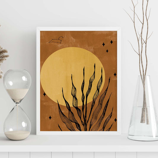 Poster de imágenes abstractas de plantas. Dibujos en tonos claros y tierras. 'Acuarela 8'.-Artwork-Nacnic-Nacnic Estudio SL