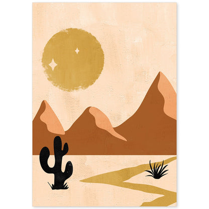 Poster de imágenes de la naturaleza. Dibujos en tonos marrones. 'Naturaleza 12'.-Artwork-Nacnic-A4-Sin marco-Nacnic Estudio SL