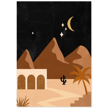 Poster de imágenes de la naturaleza. Dibujos en tonos marrones. 'Naturaleza 8'.-Artwork-Nacnic-A4-Sin marco-Nacnic Estudio SL