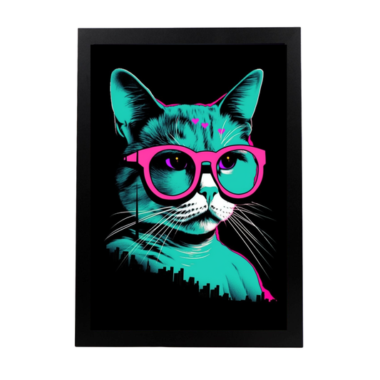 Lámina Gato Estilo Vaporwave