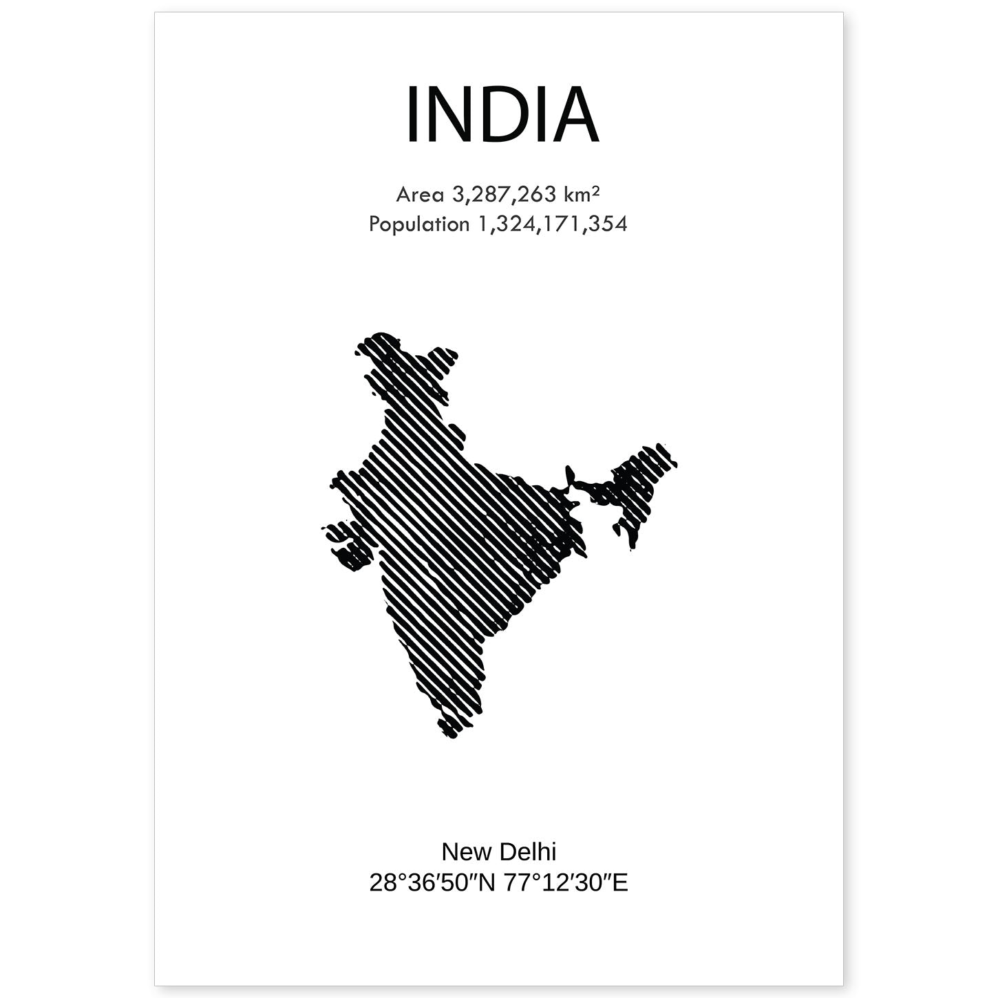 Poster de India. Láminas de paises y continentes del mundo.-Artwork-Nacnic-A4-Sin marco-Nacnic Estudio SL