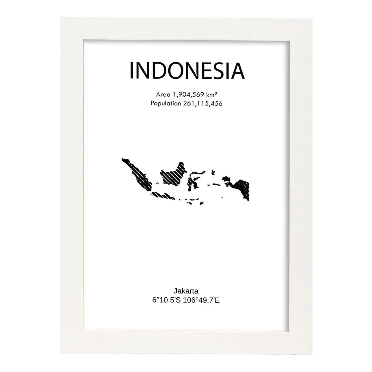 Poster de Indonesia. Láminas de paises y continentes del mundo.-Artwork-Nacnic-A3-Marco Blanco-Nacnic Estudio SL