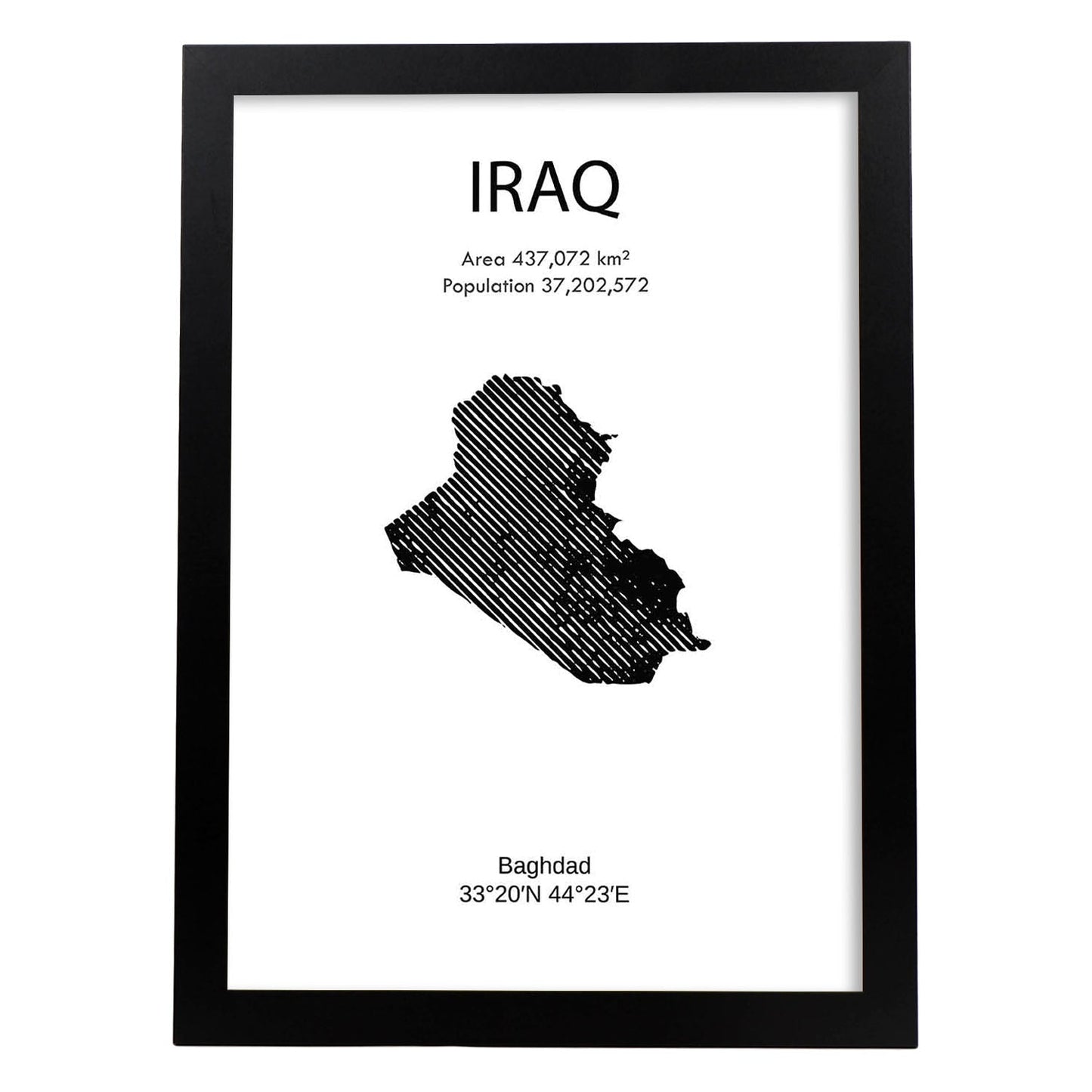 Poster de Iraq. Láminas de paises y continentes del mundo.-Artwork-Nacnic-A3-Marco Negro-Nacnic Estudio SL