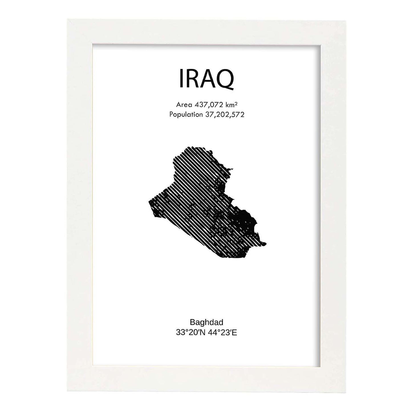 Poster de Iraq. Láminas de paises y continentes del mundo.-Artwork-Nacnic-A4-Marco Blanco-Nacnic Estudio SL