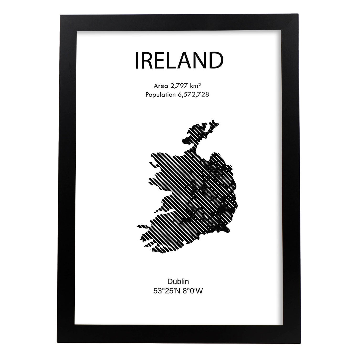Poster de Irlanda. Láminas de paises y continentes del mundo.-Artwork-Nacnic-A3-Marco Negro-Nacnic Estudio SL
