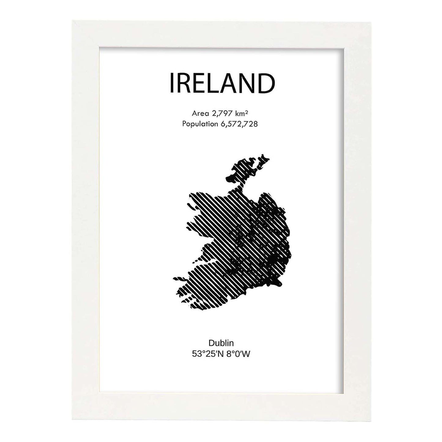 Poster de Irlanda. Láminas de paises y continentes del mundo.-Artwork-Nacnic-A4-Marco Blanco-Nacnic Estudio SL