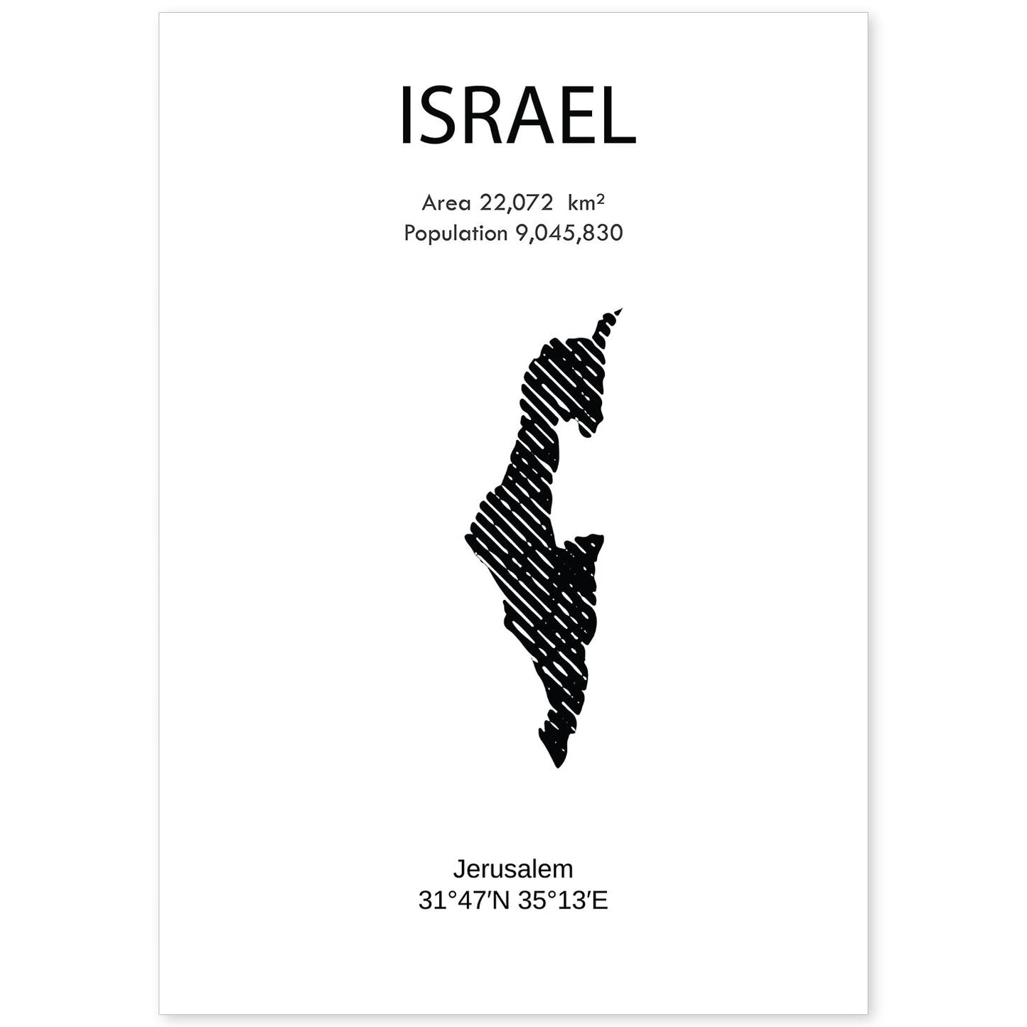 Poster de Israel. Láminas de paises y continentes del mundo.-Artwork-Nacnic-A4-Sin marco-Nacnic Estudio SL