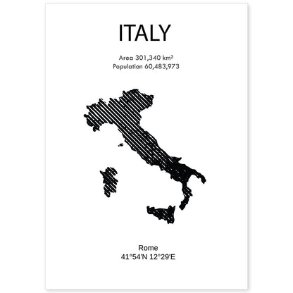 Poster de Italia. Láminas de paises y continentes del mundo.-Artwork-Nacnic-A4-Sin marco-Nacnic Estudio SL