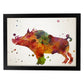 Poster de Jabalí estilo acuarela. Láminas de animales con estilo acuarela-Artwork-Nacnic-A4-Marco Negro-Nacnic Estudio SL