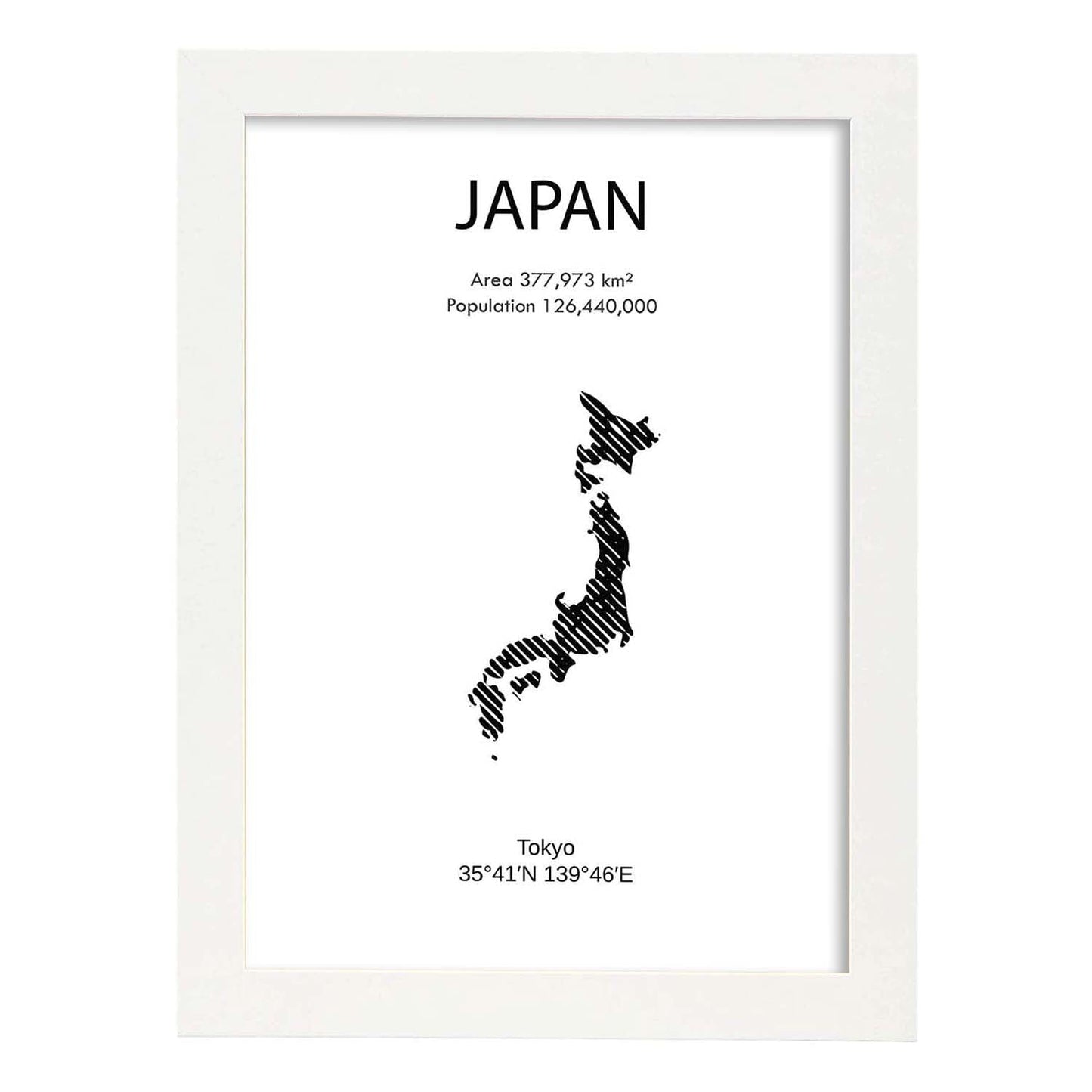 Poster de Japón. Láminas de paises y continentes del mundo.-Artwork-Nacnic-A3-Marco Blanco-Nacnic Estudio SL