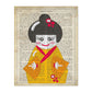 Poster de Japonesa kimono amarillo. Láminas de geishas. Diseños japoneses con definiciones de la cultura japonesa.-Artwork-Nacnic-A4-Sin marco-Nacnic Estudio SL