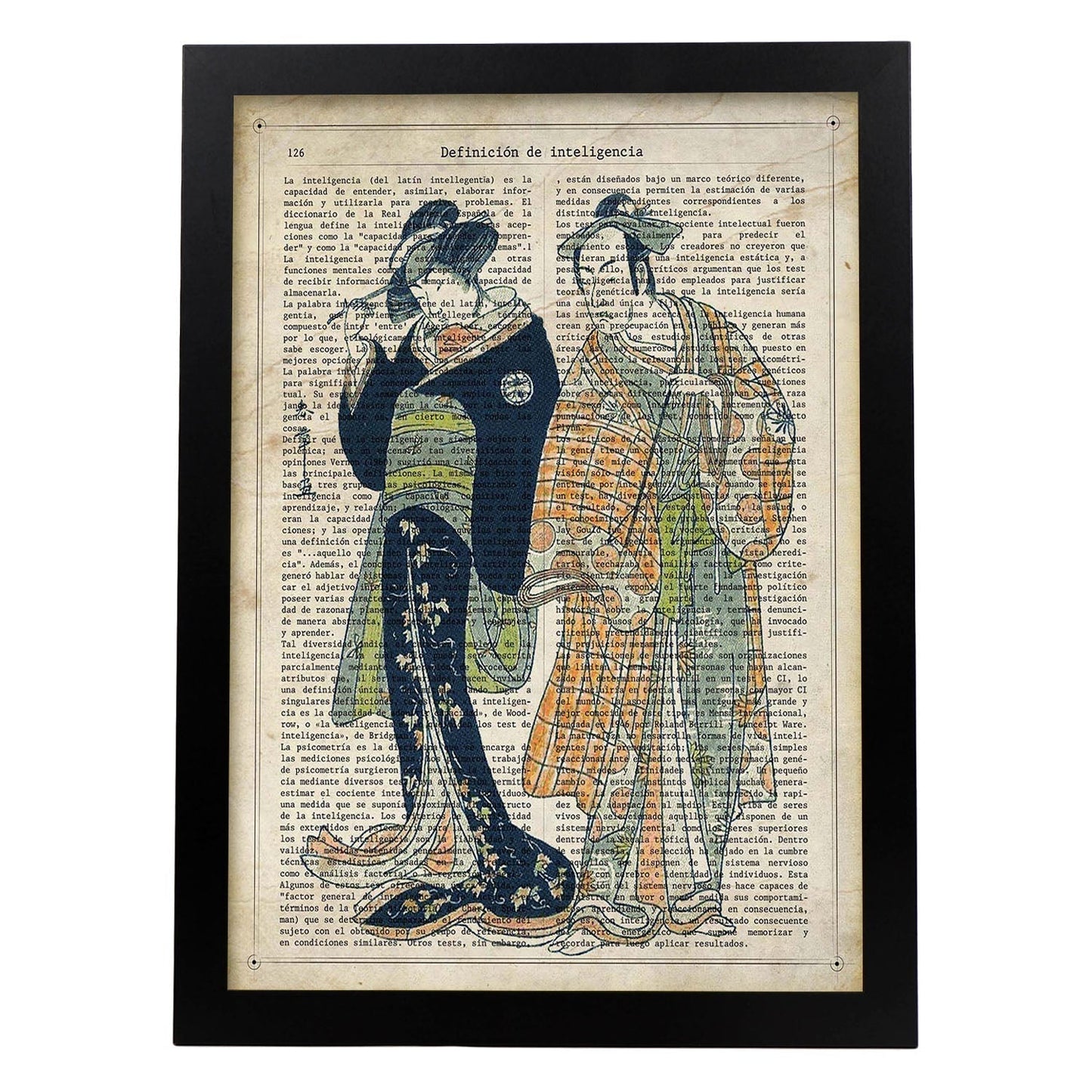 Poster de Japoneses. Láminas de geishas. Diseños japoneses con definiciones de la cultura japonesa.-Artwork-Nacnic-A3-Marco Negro-Nacnic Estudio SL