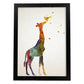 Poster de Jirafa estilo acuarela. Láminas de animales con estilo acuarela-Artwork-Nacnic-A4-Marco Negro-Nacnic Estudio SL