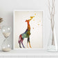 Poster de Jirafa estilo acuarela. Láminas de animales con estilo acuarela-Artwork-Nacnic-Nacnic Estudio SL