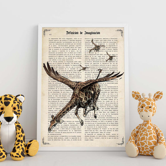Poster de Jirafa voladora. Láminas de animales con definiciones. Ilustraciones de animales con textos.-Artwork-Nacnic-Nacnic Estudio SL