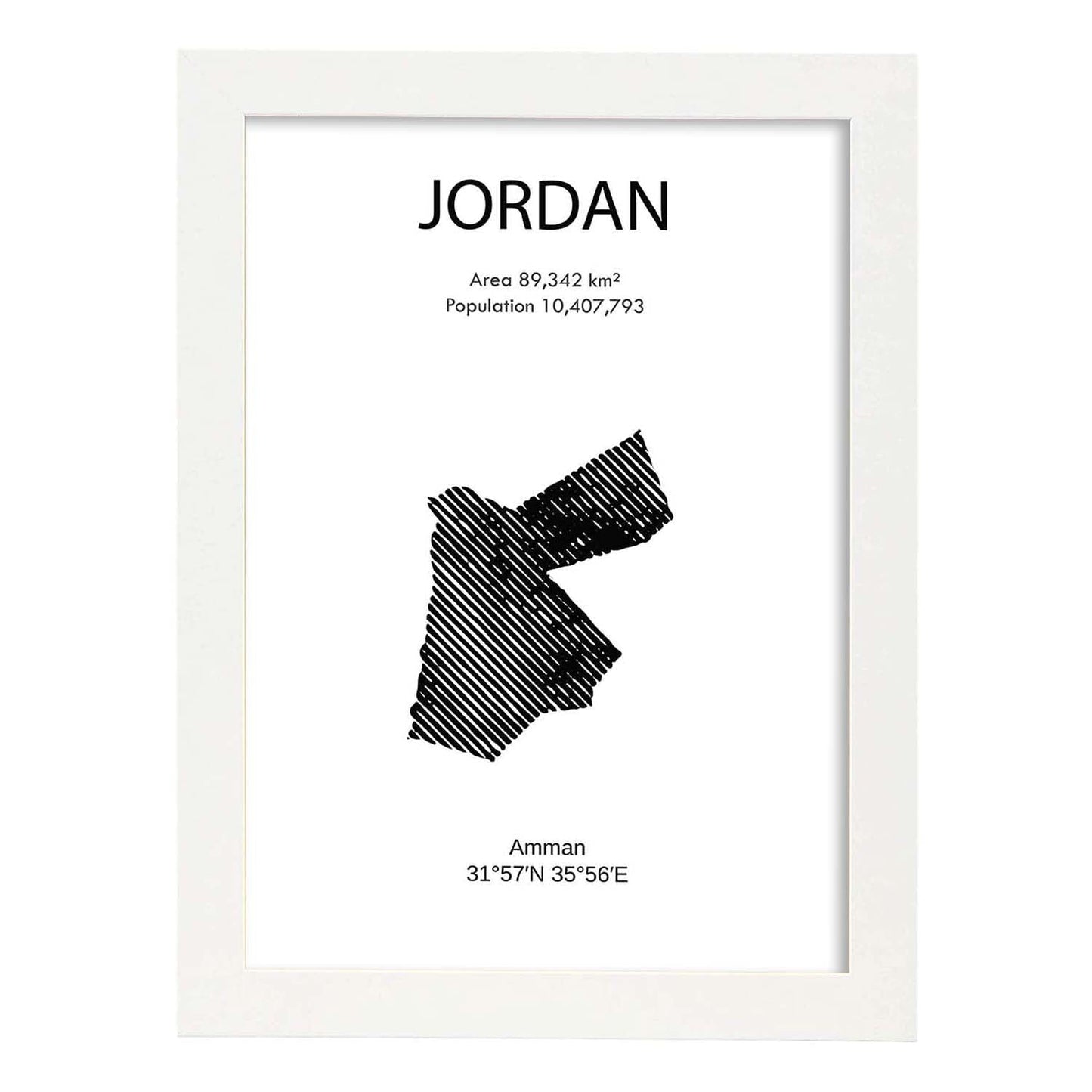 Poster de Jordania. Láminas de paises y continentes del mundo.-Artwork-Nacnic-A3-Marco Blanco-Nacnic Estudio SL