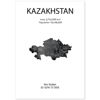 Poster de Kazakhstan. Láminas de paises y continentes del mundo.-Artwork-Nacnic-A4-Sin marco-Nacnic Estudio SL