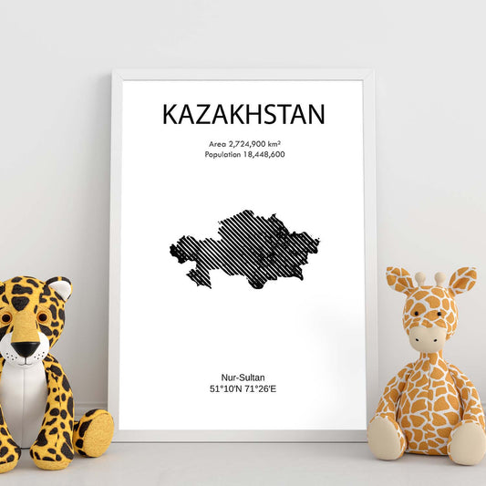 Poster de Kazakhstan. Láminas de paises y continentes del mundo.-Artwork-Nacnic-Nacnic Estudio SL