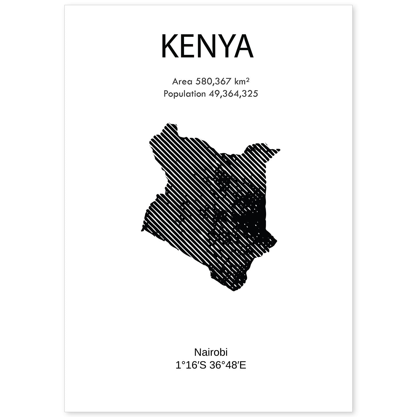 Poster de Kenya. Láminas de paises y continentes del mundo.-Artwork-Nacnic-A4-Sin marco-Nacnic Estudio SL