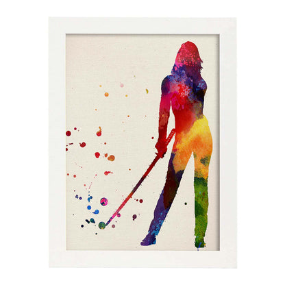 Poster de Kill bill. Láminas de cine, películas, y actores. Posters de películas antiguas con estilo acuarela.-Artwork-Nacnic-A4-Marco Blanco-Nacnic Estudio SL