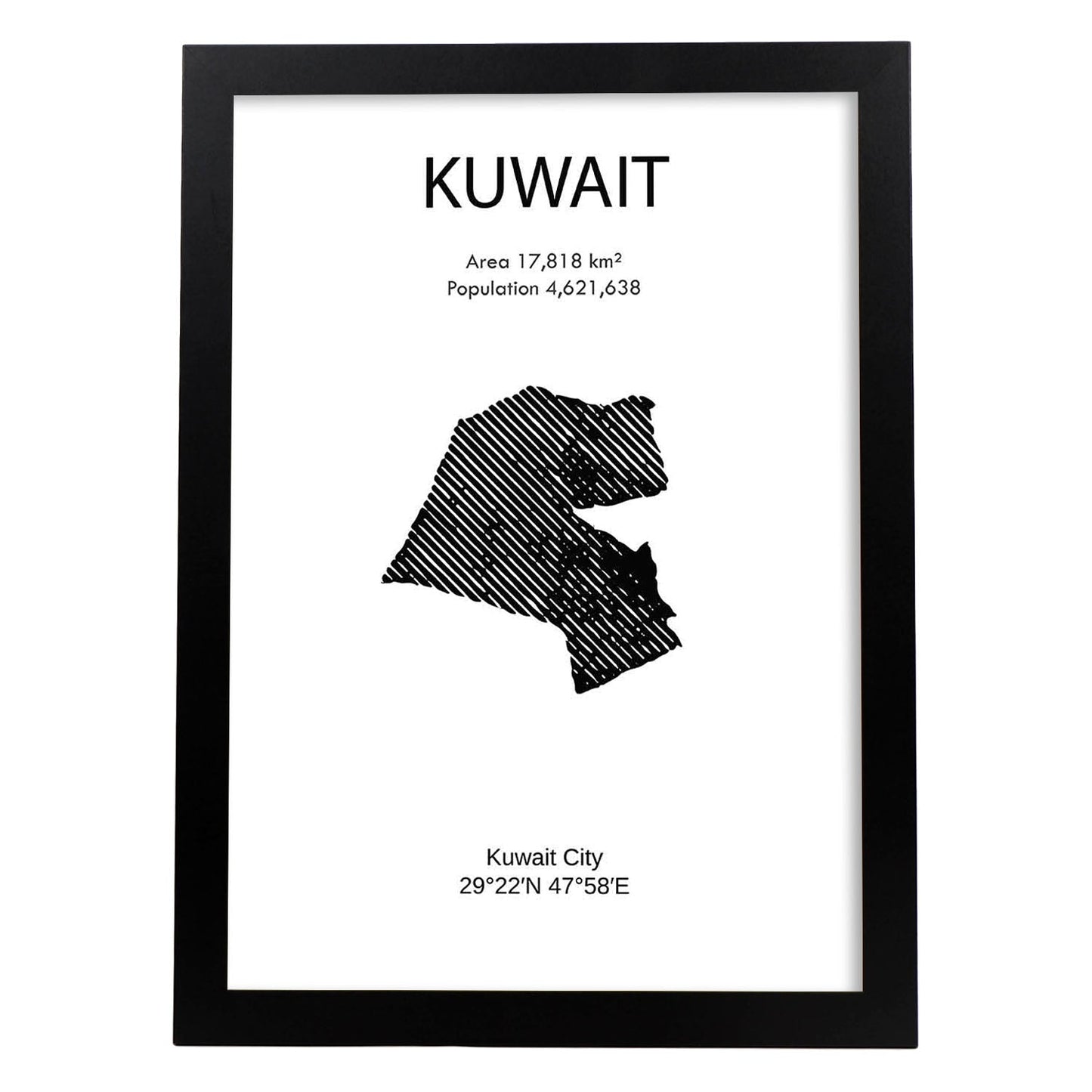 Poster de Kuwait. Láminas de paises y continentes del mundo.-Artwork-Nacnic-A3-Marco Negro-Nacnic Estudio SL