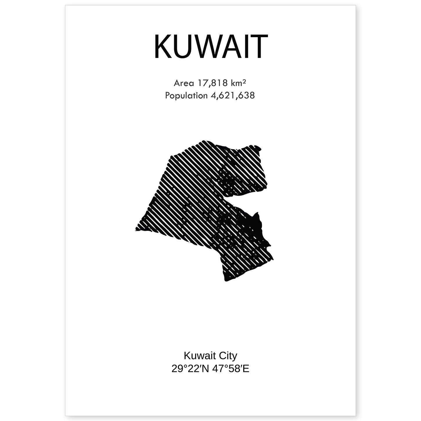 Poster de Kuwait. Láminas de paises y continentes del mundo.-Artwork-Nacnic-A4-Sin marco-Nacnic Estudio SL