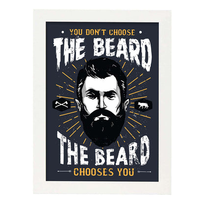 Poster de La barba. Lámina decorativa de diseño.-Artwork-Nacnic-A4-Marco Blanco-Nacnic Estudio SL