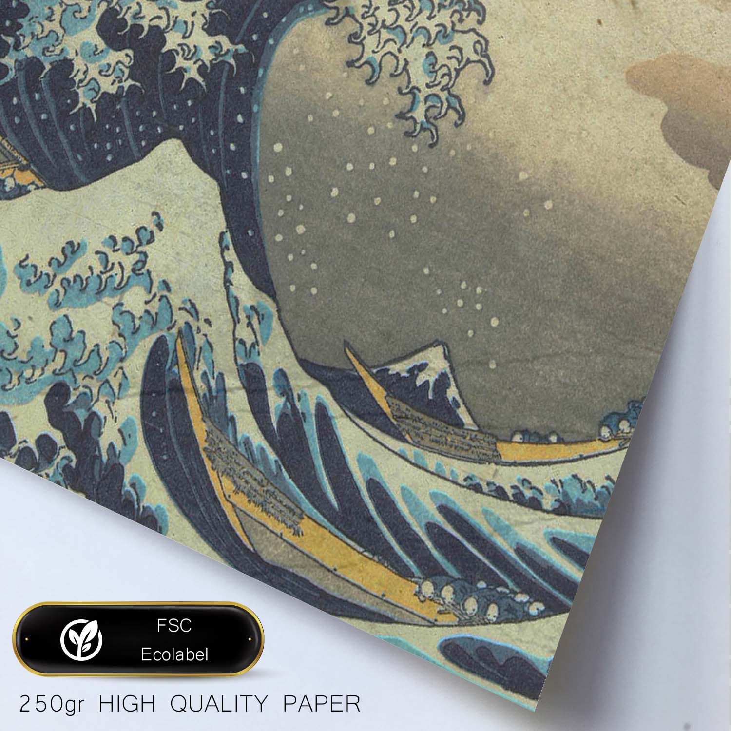 Poster de La ola. Láminas de geishas. Diseños japoneses con definiciones de la cultura japonesa.-Artwork-Nacnic-Nacnic Estudio SL